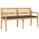  Klupa Batavia s antracit jastukom 150 cm od masivne tikovine | shoptok.hr