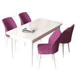 Hanah home set trpezarijski sto i 4 stolice arp white purple | Eponuda.com