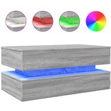 Maison Chic Klubska mizica - kavna mizica - Nizka mizica z LED lučkami siva sonoma 90x50x40 cm, (21751982) Cene