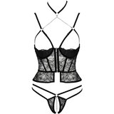 Abierta Fina otvorene tange i korzet (crni) - M | shoptok.hr