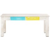 Maison Chic Klubska mizica - kavna mizica - Nizka mizica bela 110x60x45 cm trden mangov les, (21755429) Cene