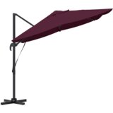 vidaXL Senčilo z ročico Bordeaux rdeča Poliester, Jeklo Veliko | Shoptok.si