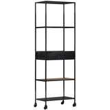 In ormarić za knjige 60x35x180 cm od grubog drva manga i željeza | shoptok.hr