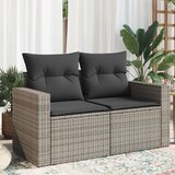 Maison Chic Vrtni kavč - Zunanji kavč z blazinami 2-sedežni siv poli ratan, (22043835) | Shoptok.si