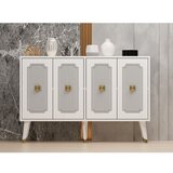 Woody Fashion derasi - white, gold whitegold console