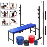 Iron Benc klupa i tegovi - Benc klupa «LEON» tegovi 128kg i 2+1 šipka - proizvodac Sport | ePonuda.com