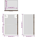 vidaXL Steklena viseča omarica dimljeni hrast 40x31x60 cm inežnir. les | Shoptok.si