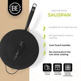  BE Living Tava za pirjanje s poklopcem Essential Black 28 cm | shoptok.hr