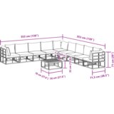 vidaXL Vrtna sedežna garnitura 10 pcs Črna 70 x 70 x 32 cm Aluminij | Shoptok.si