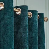 Plavozelene termo izolacijske zavjese u setu 2 kom od šenila 168x229 cm Selene Luxury Chenille –