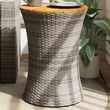 Furnova Vrtna mizica v obliki bobna siv poli ratan in trden les, (21913556) | Shoptok.si