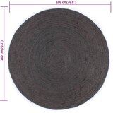  Ručno rađeni tepih od jute okrugli 180 cm tamnosivi | shoptok.hr