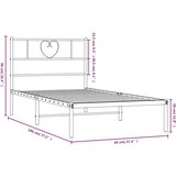 Metalni okvir za krevet s uzglavljem crni 90x190 cm | shoptok.hr