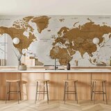  Foto tapeta - World Map: White Oceans 350x256 Vodootporna | shoptok.hr