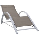 Ležalnik 2 kosa z mizico aluminij taupe barve | Shoptok.si