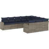  10-dijelni set vrtnih sofa od poliratana s jastucima sivi | shoptok.hr