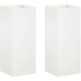  Vrtna saksija 2 kom. Bijela 20 x 20 x 50 cm Čelična vrata | shoptok.hr
