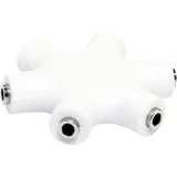 CA1088 klinker avdio adapter [3x priključna doza za 3,5mm banana moški konektor - 3x priključna doza za 3,5mm banana moški konektor] bela, (20411427)