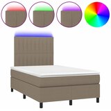  box spring s madracem LED smeđesivi 120 x 200 cm tkanina | shoptok.hr