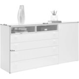 Hom`in komoda, bela, barve hrasta | Shoptok.si