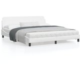 vidaXL Posteljni okvir z vzglavjem bel 180x200 cm umetno usnje | Shoptok.si