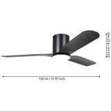 Eglo 35176 - LED prigušiva stropni ventilator KAWANA LED/17W/230V, prečnik 132 cm, crna + daljinski upravljač | Eponuda.com