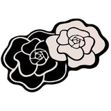 Foutastic Crno-bijela kupaonska prostirka 60x100 cm Bungari Rose – Cijene