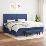The Living Store Box spring postelja z vzmetnico moder 200x200 cm blago - Box Spring Postelja, (21512517) Cene