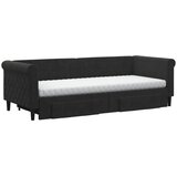  Dnevni krevet na razvlačenje s ladicama crni 80 x 200 cm baršun | shoptok.hr