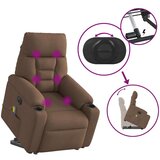 vidaXL Električni masažni naslanjač s funkcijo vstajanja rjav | Shoptok.si