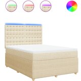 vidaXL Krevet s oprugama i madracem krem 140x200 cm od tkanine | shoptok.hr
