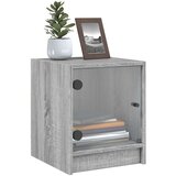 vidaXL Noćni ormarić sa staklenim vratima boja hrasta 35 x 37 x 42 cm | shoptok.hr