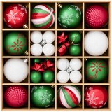  Set božićnih kuglica 88 kom. Crvena, zelena i bijela Ø 6 cm | shoptok.hr