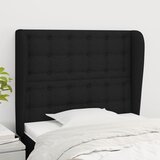 The Living Store Vzglavje z ušesi črno 83x23x118/128 cm blago - Vzglavje, (21660372) | Shoptok.si