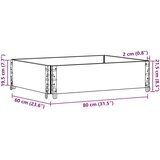 vidaXL Paletni okvir siv 80x60 cm trdna borovina | Shoptok.si