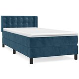 Box spring krevet s madracem tamnoplavi 90x190 cm baršunasti | shoptok.hr