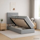  s madracem i skladištem Svjetlosiva 100 x 200 cm tkanina | shoptok.hr