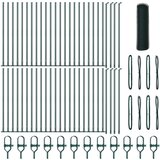 vidaXL heksagonalna ograja Zelena 0.5x100 m Jeklo, ograjni stebri s podnožji 13 kos Ø32mm 70cm Galvanizirano jeklo Cene
