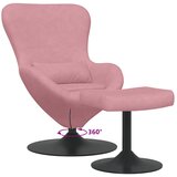 Jaja Stolica s Pufom Ružičasta Baršun | shoptok.hr