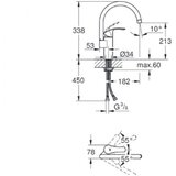 Grohe slavina za sudoperu sa 2 cevi EUROSMART bocna lula 33202003