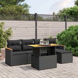  6-dijelni set vrtnih sofa s jastucima crni od poliratana Cijene