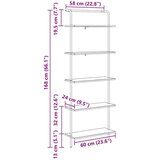 vidaXL Polica sonoma hrast 60 x 24 x 168 cm Konstruirano drvo | shoptok.hr