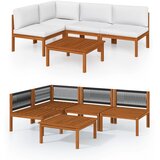  Vrtni set za sjedenje s jastucima od 5 dijelova, krem boje, 63x63 cm | shoptok.hr