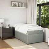 Box spring krevet s madracem svjetlosivi 90x190 cm baršunasti | shoptok.hr