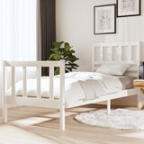 vidaXL Okvir za krevet od masivnog drva bijeli 75 x 190 cm 2FT6 mali | shoptok.hr