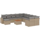 vidaXL 12-dijelni set vrtnih sofa od poliratana s jastucima bež | shoptok.hr