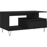 vidaXL Klubska mizica črna 90x49x45 inženirski les | Shoptok.si