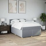  Krevet s oprugama i madracem svjetlosivi 140x190 cm od tkanine | shoptok.hr