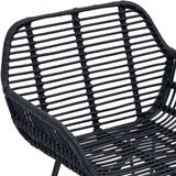  Stolac za blagovanje 2 pcs Crna 55 x 50 x 74 cm Ratan i čelik | shoptok.hr