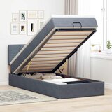 Maison Chic Otomanski Posteljni okvir - Enojna postelja - Postelja za odrasle z vzmetnico siv 90x200 cm žamet-J2566, (21770406) | Shoptok.si
